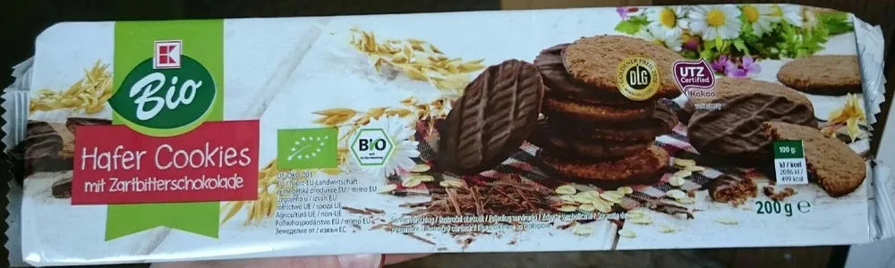 Hafer Cookies mit Zartbitterschokolade