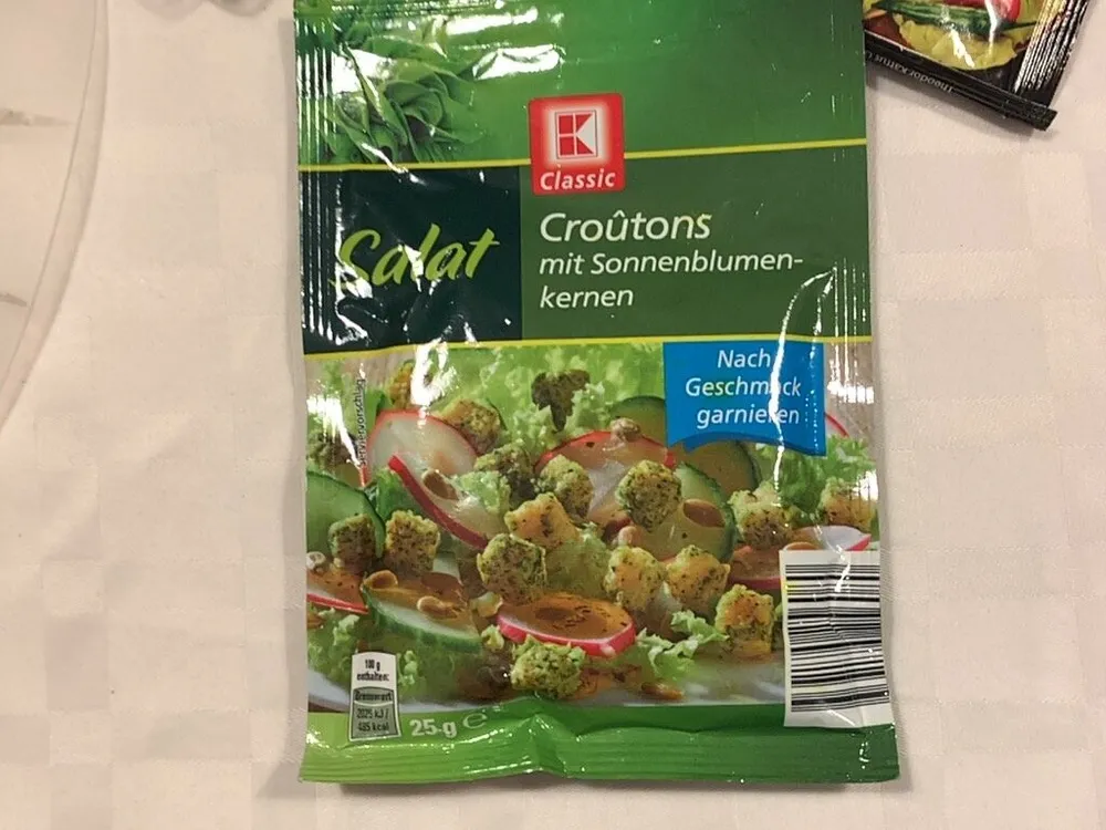 Croûtons mit Sonnenblumenkernen