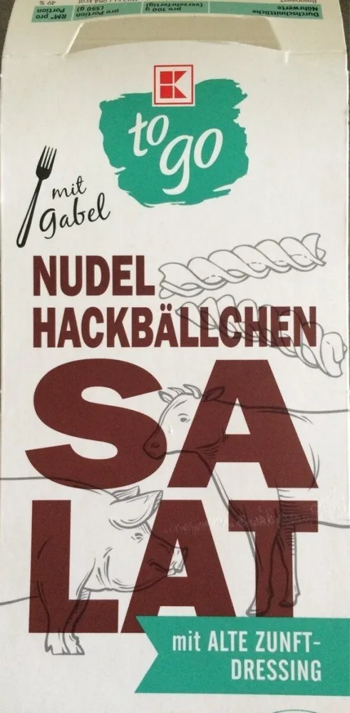 Nudel-Hackbällchen Salat