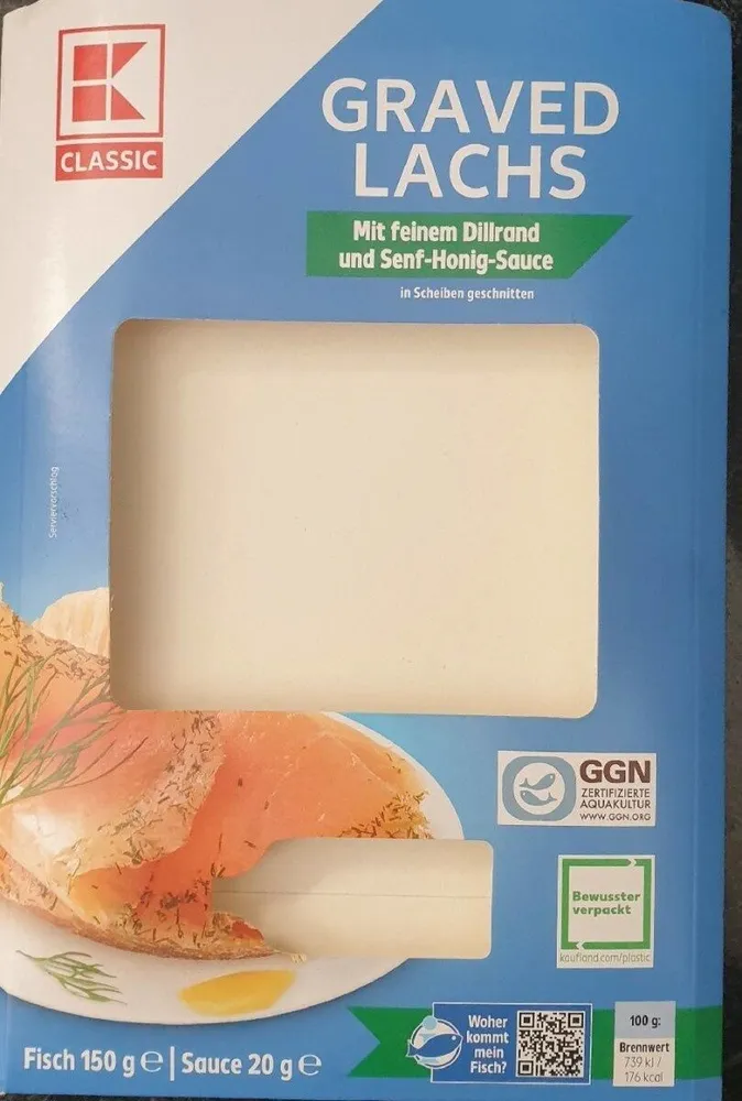 Graves Lachs mit feinem Dillrand und Senf-Honig-Sauce