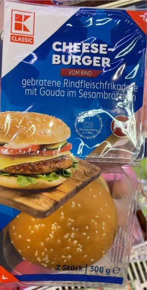 Cheeseburger vom Rind
