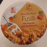 Fusilli mit Paprika und Rindfleisch