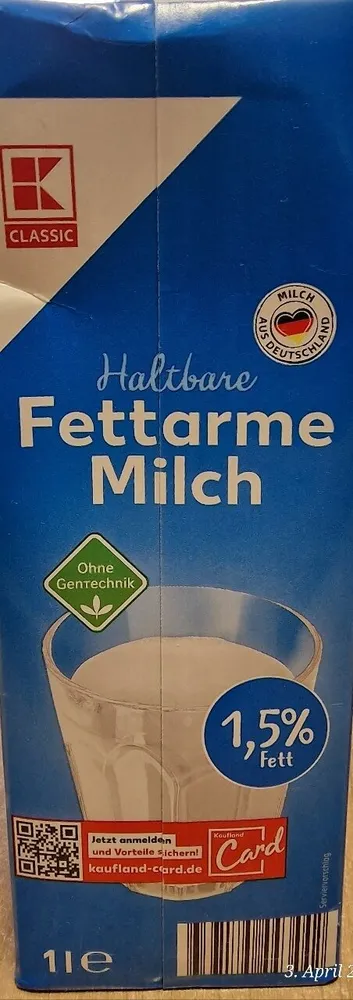 Haltbare Fettarme Milch