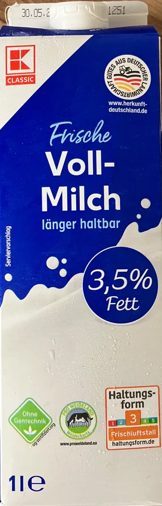 Frische Vollmilch