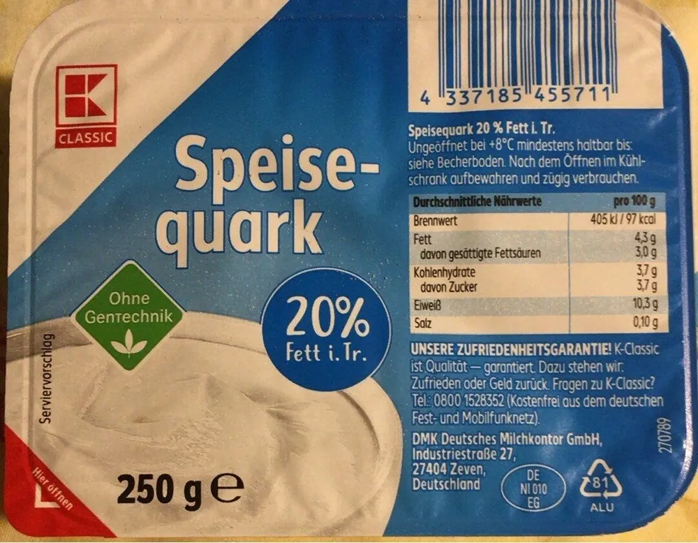 Speisequark, 20% Fett i.Tr.