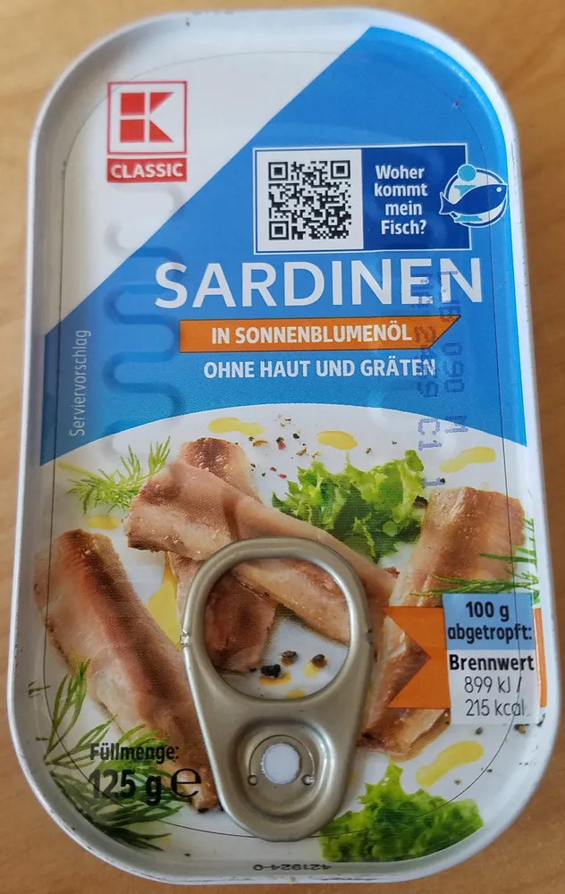 Sardinen in öl,/ Kcl
