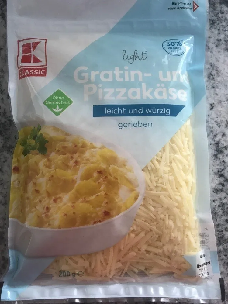 light Gratin- und Pizzakäse gerieben