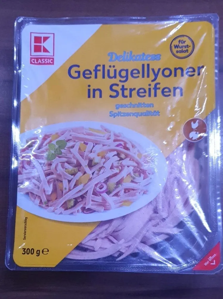 Geflügel Lyoner in Streifen