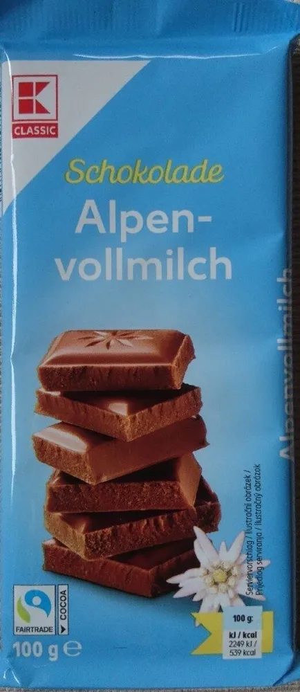 Schokolade Alpenvollmilch