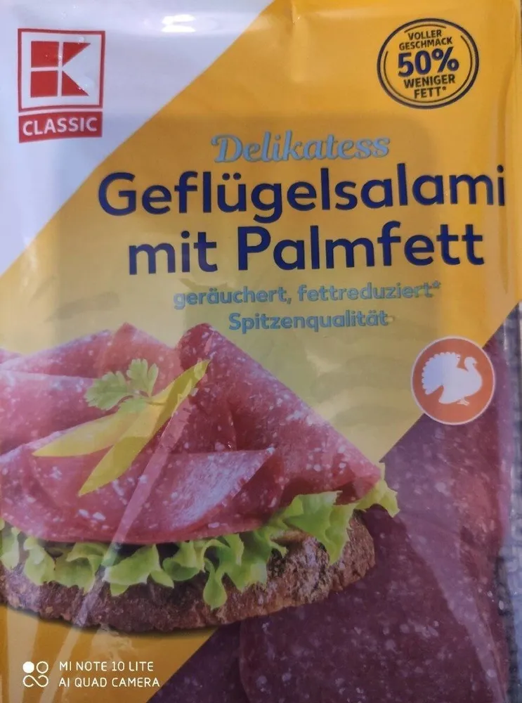 Geflügelsalami mit Palmfett