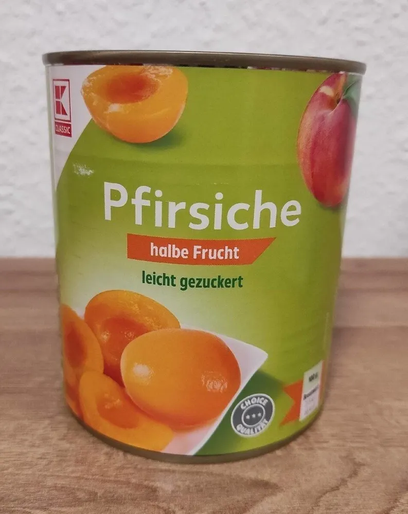 Pfirsiche, halbe Frucht, leicht gezuckert