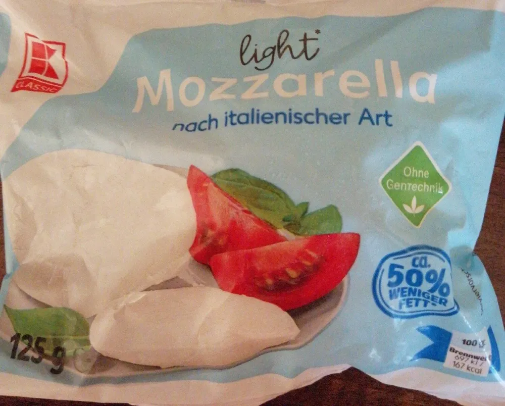 light Mozzarella nach italienischer art