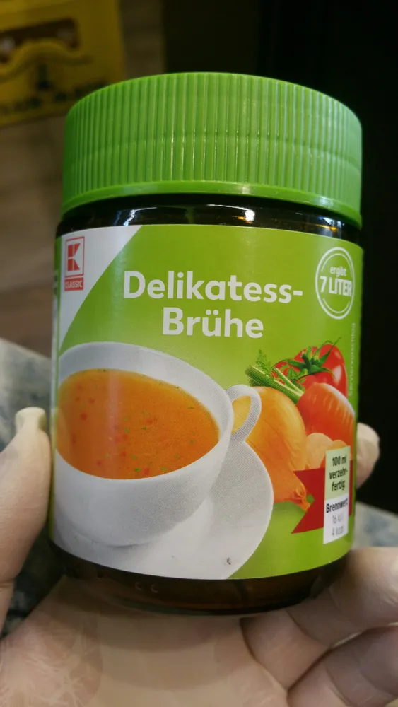 Delikatess- Brühe ergibt 7 LITER