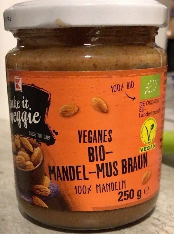 Veganes Bio-Mandel-Mus braun