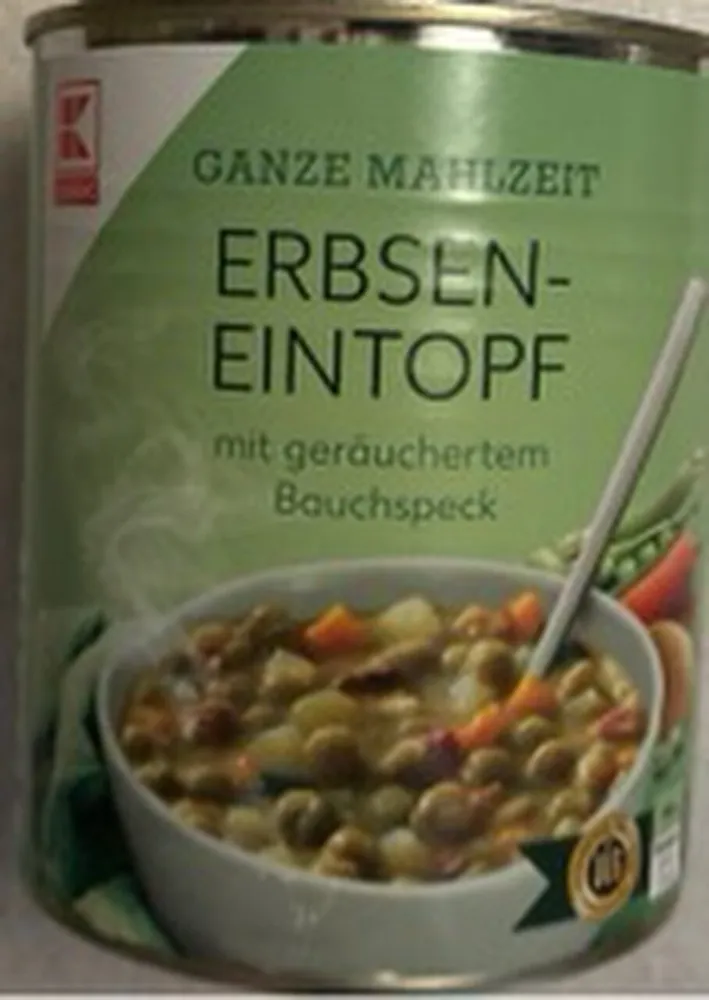 Erbseneintopf mit geräuchertem Bauchspeck
