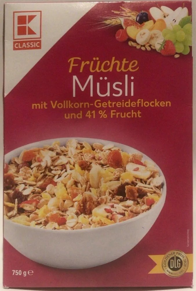 Früchte Müsli mit Vollkorn-Getreideflocken und 41 % Frucht