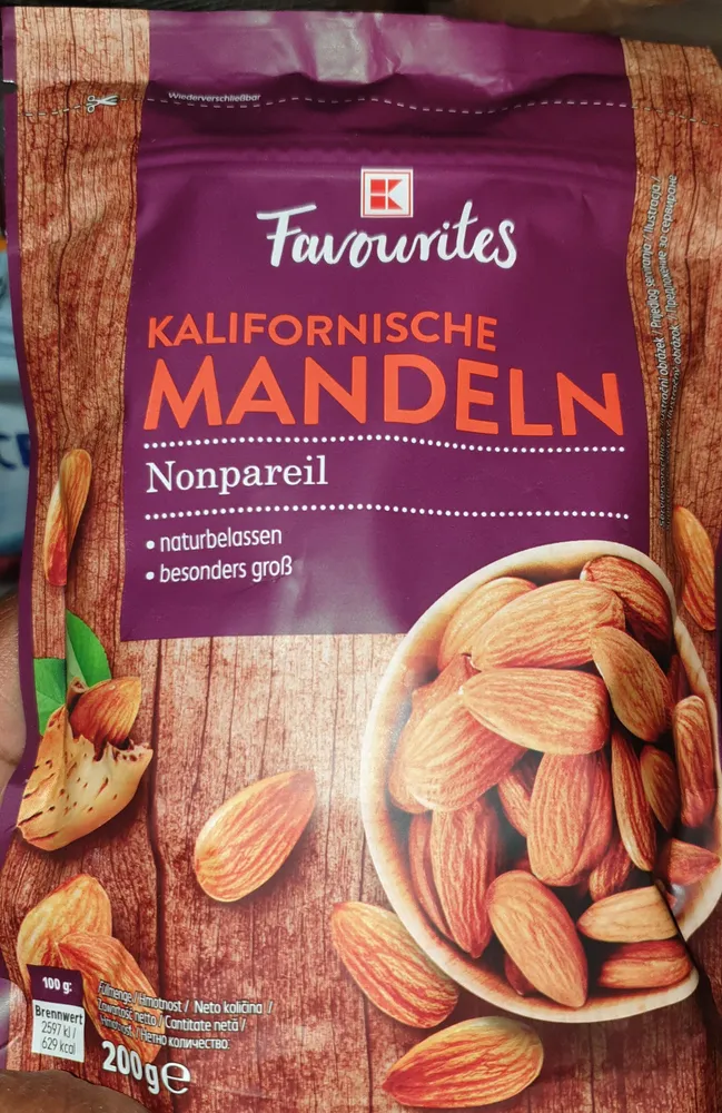 Kalifornische Mandeln naturbelassen