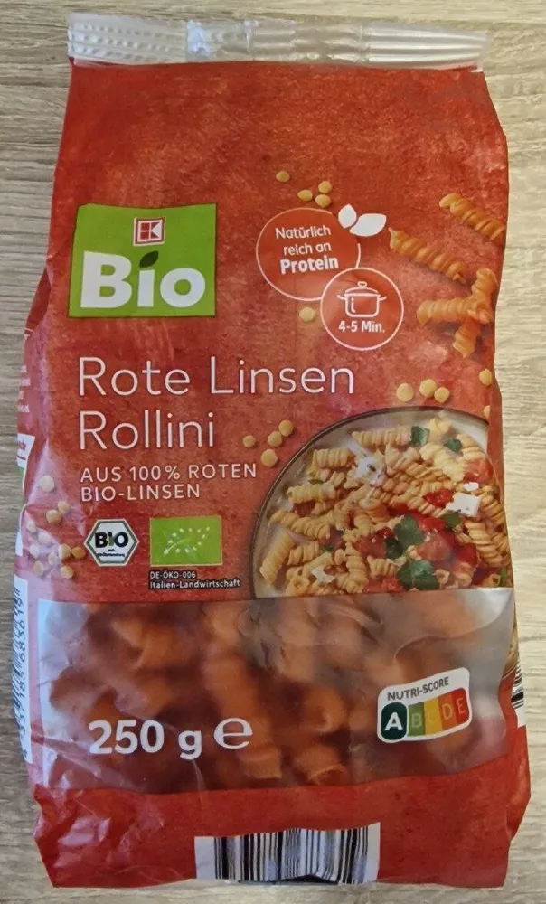 Rote Linsen Rollini Nudeln