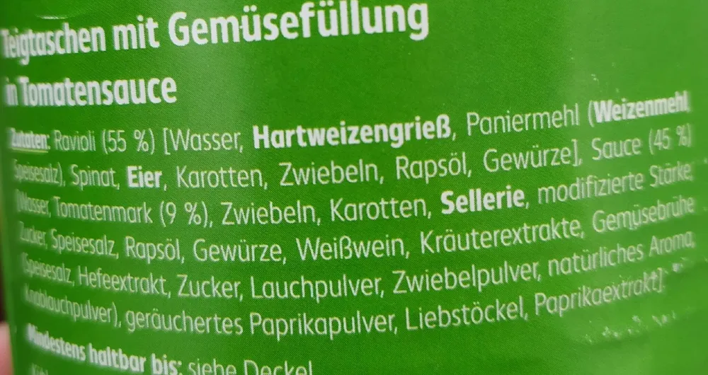 Ravioli Gemüse