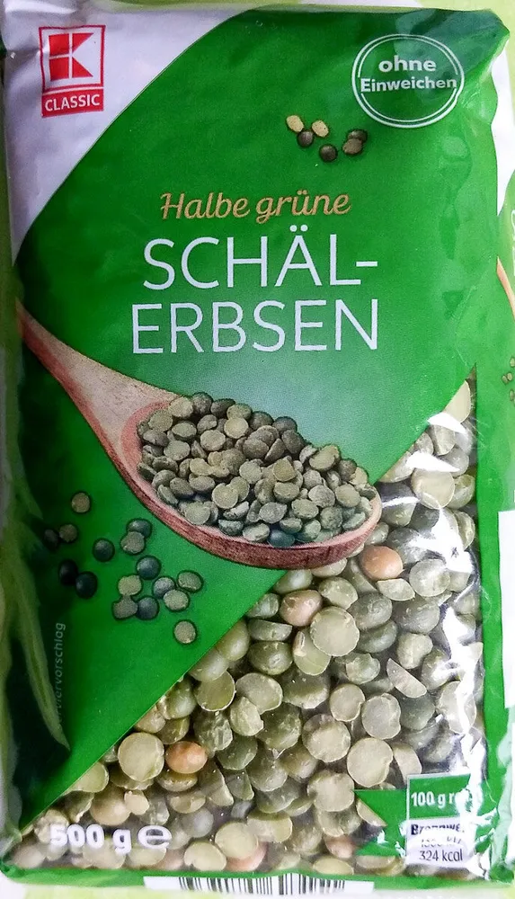 Halbe grüne Schälerbsen