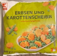 Erbsen und Karotten Scheiben