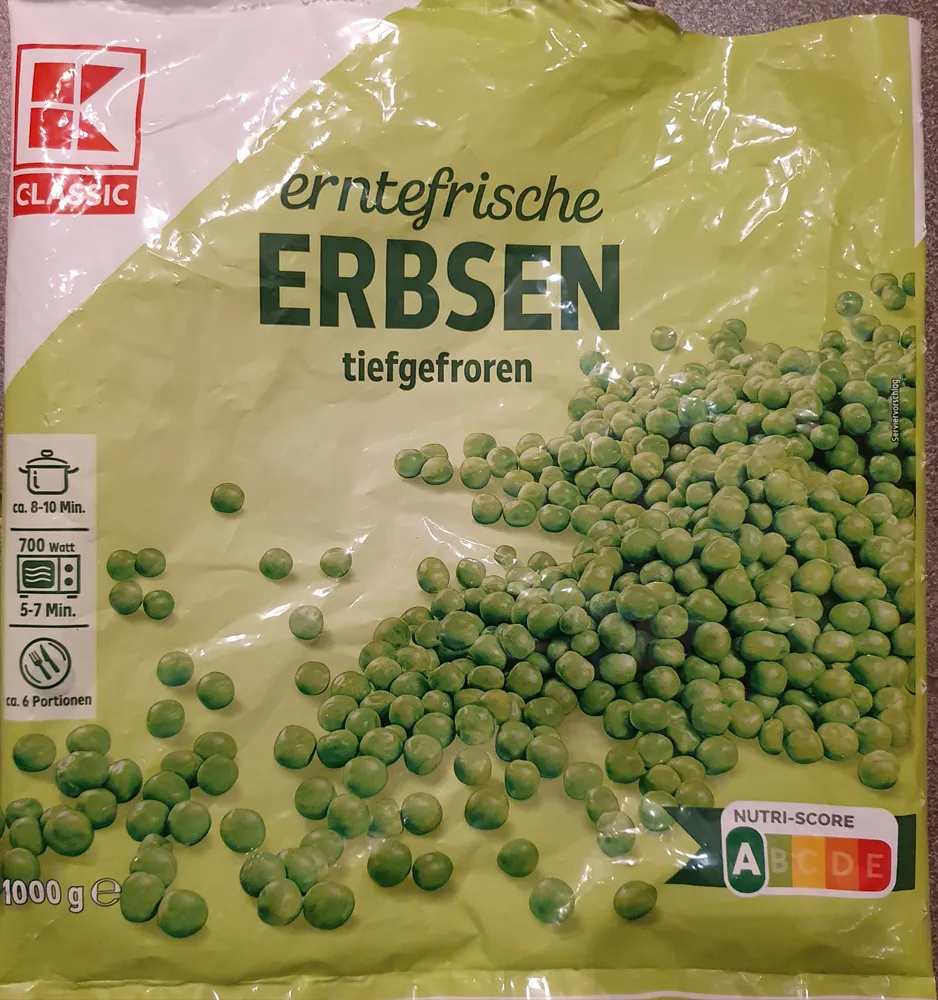 Rest Erbsen erntefrisch, tiefgefroren