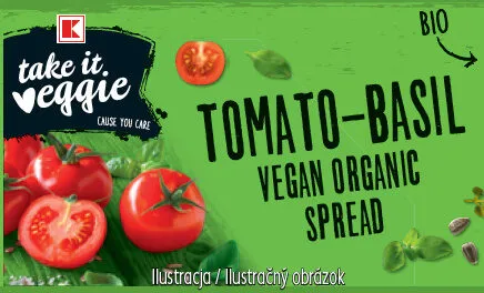 K-take it veggie Organic Bread Spread Tomato Basil 180g