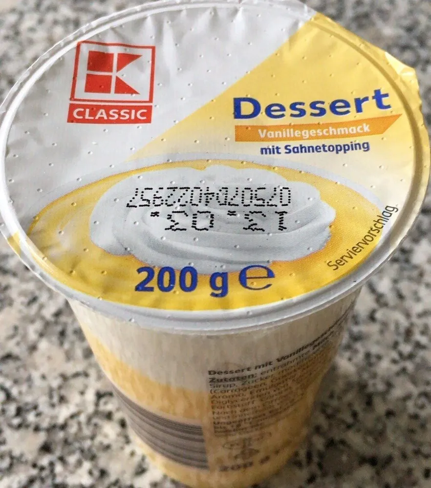 Dessert mit Vanillegeschmack