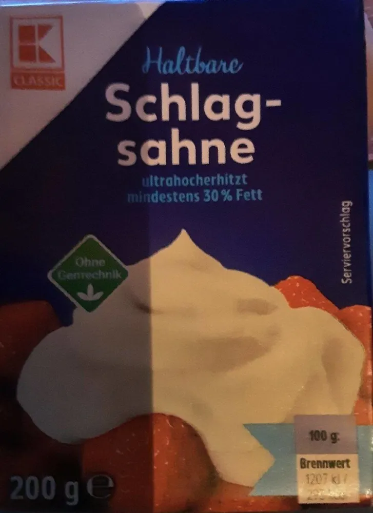 Haltbare Schlagsahne