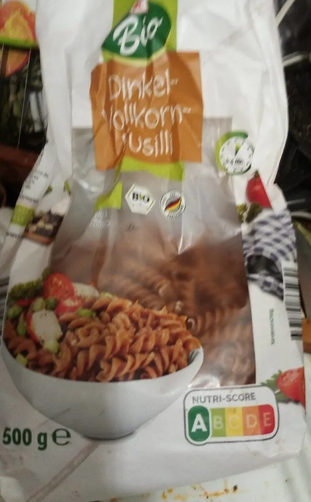 Nudeln Dinkel Vollkorn Fusilli
