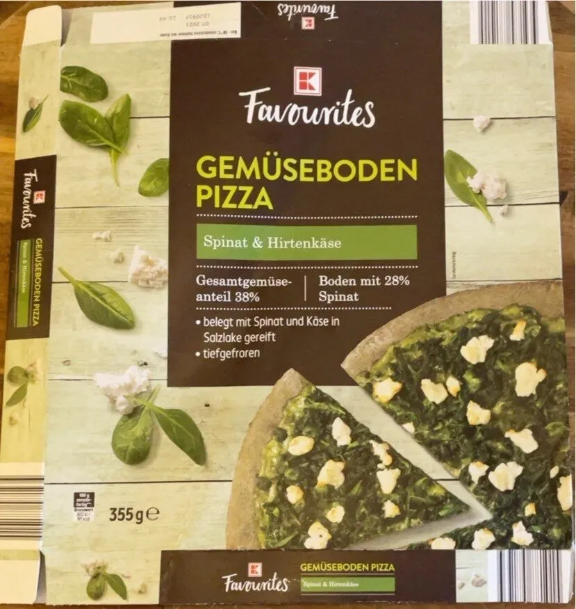 Gemüseboden Pizza Spinat & Hirtenkäse