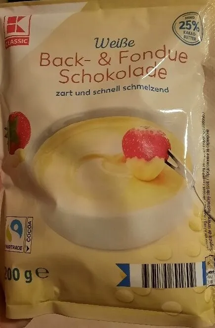 Weiße Back- & Fondue Schokolade