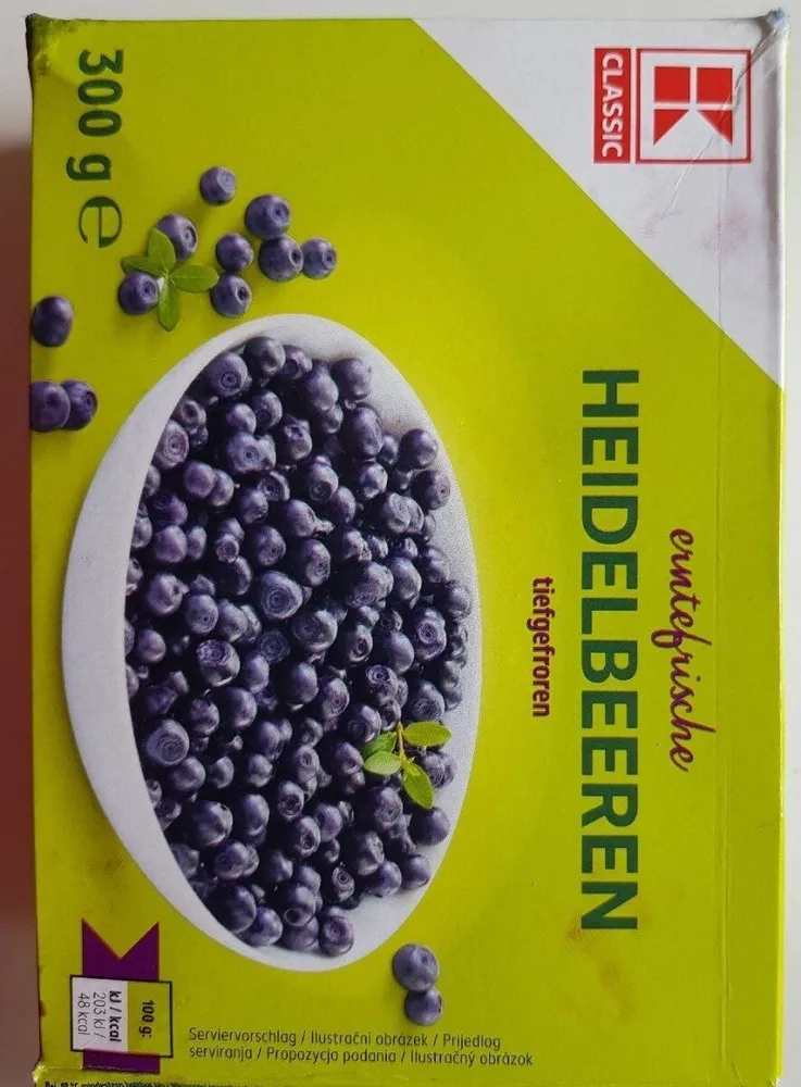 erntefrische Heidelbeeren tiefgefroren