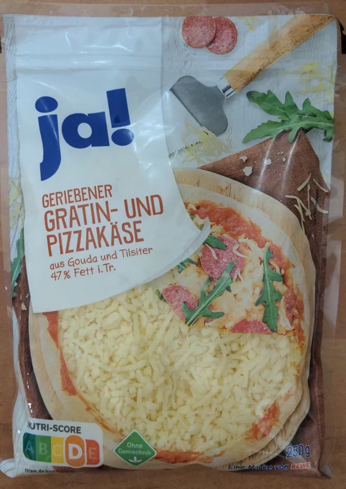 Geriebener Gratin- und Pizzakäse