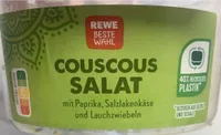 Couscoussalat mit Paprika, Salzlakenkäse und Lauchzwiebeln