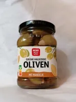 Grüne Halkidiki Oliven mit Mandeln