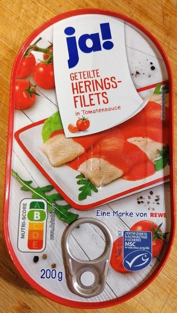 Geteilte Heringsfilets