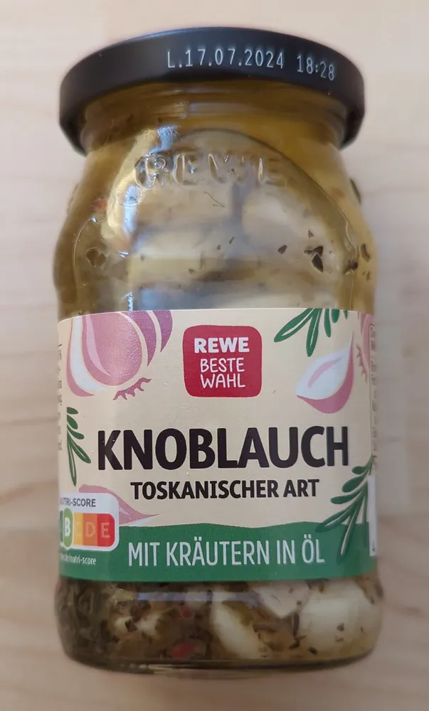 Knoblauch Toskanische Art mit Kräutern in Öl