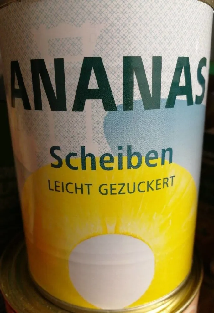 Ananas Scheiben leicht gezuckert