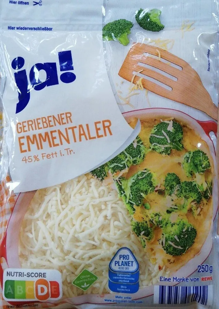 Geriebener Emmentaler 45% Fett i. Tr.