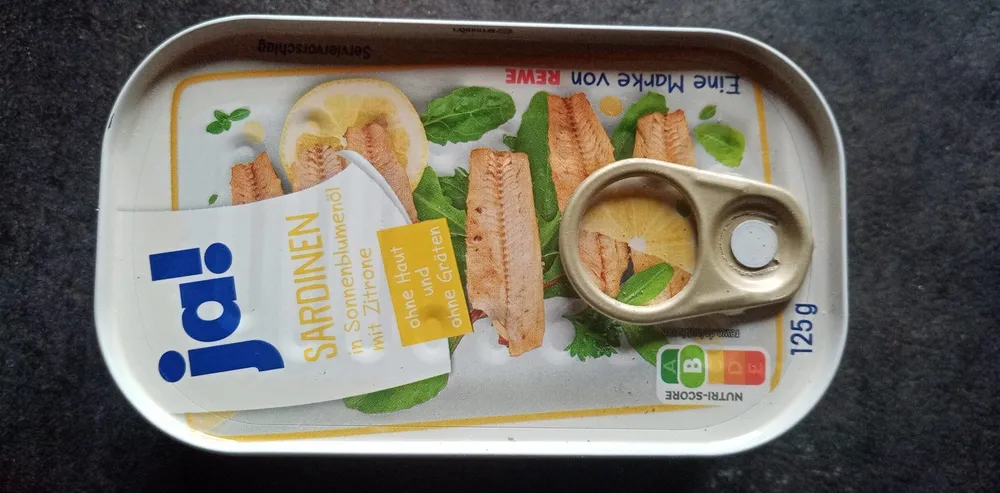 Sardines huile et citron
