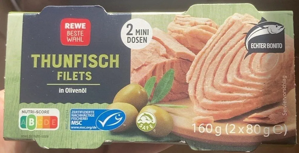 Thunfischfilets in Olivenöl