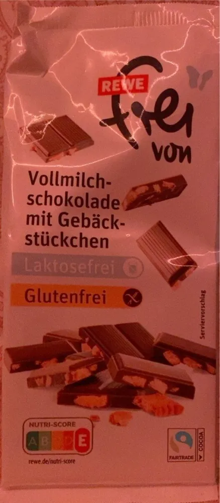 Vollmilchschokolade mit Gebäckstückchen