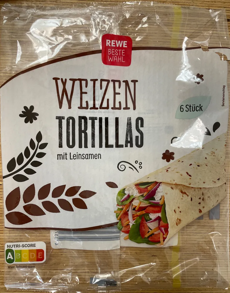 Weizen Tortillas mit Leinsamen