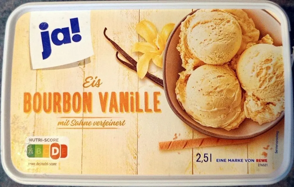 Eis Bourbon Vanille mit Sahne verfeinert