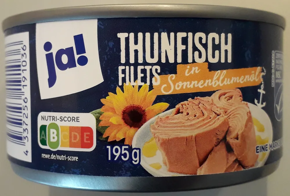 Thunfisch Filets in Sonnenblumenöl