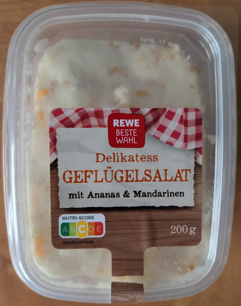 Delikatess Geflügelsalat mit Ananas & Mandarinen
