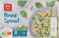 Rewe Beste Wahl Penne Spinat 4337256201179  Penne-Nudeln mit Blattspinat und Edelpilzkäse (Blauschimmelkäse)