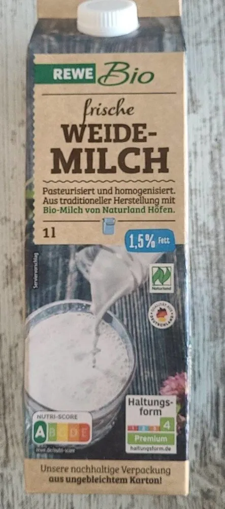 Rewe Bio frische Weide-Milch