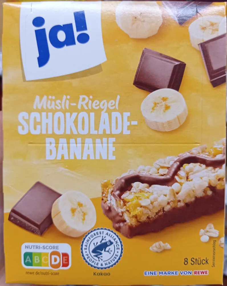 Schoko Banane Müsli Riegel